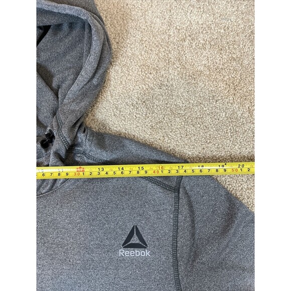 Reebok Hoodie Mens/ Teenagers Gray Printed Logo Speedwick Pull Over Jumper Sz S‎ - Picture 9 of 13